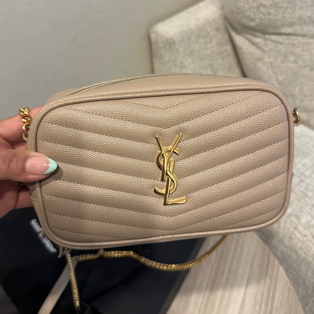 Yves Saint Laurent Tan Quilted Crossbody Bag